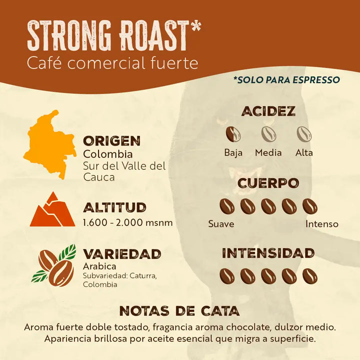 Strong Roast - 1 kg - Doble Tostado para Espresso