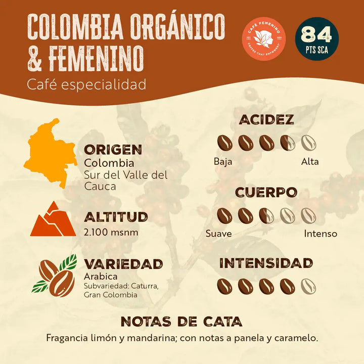 Regalo para ella - Café Femenino + Moka 12 tazas