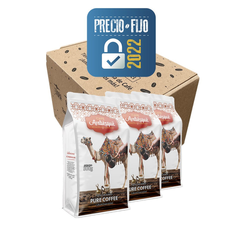 Triple PACK  500g ARABESQUE CAFE MOLIDO TURCO con Cardamomo