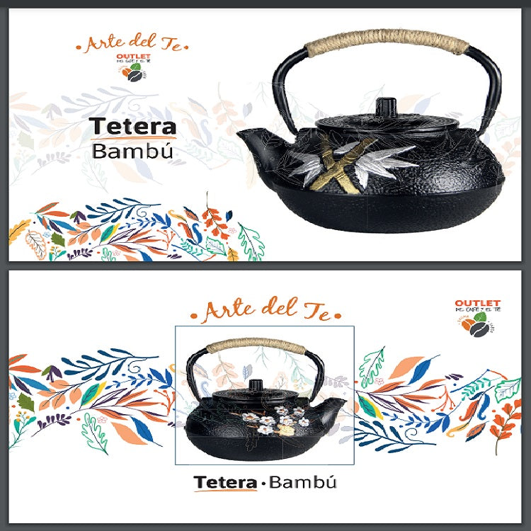 Tetera Hierro Bambú 800 ml + 🎁Té de REGALO (20 tazas) + Freeshipping*