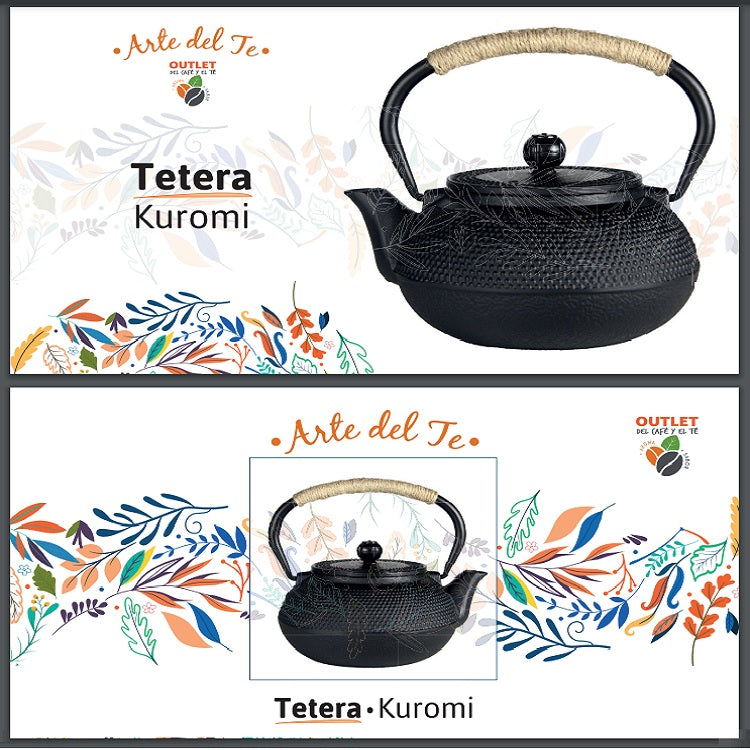 Tetera Hierro Kuromi 800 ml+ 🎁Té de REGALO (20 tazas) + Freeshipping*