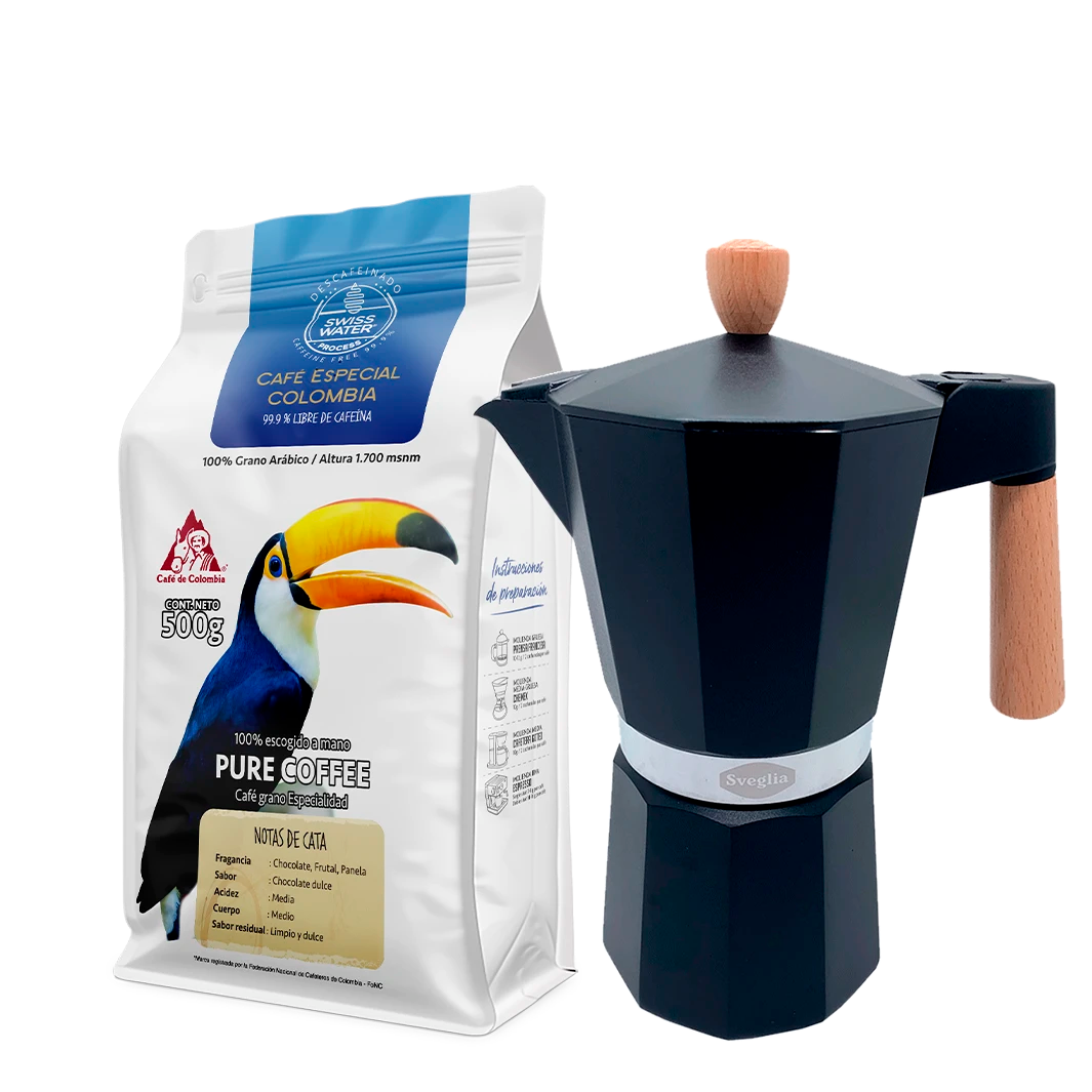 Box Descafeinado 500g + Moka a elección