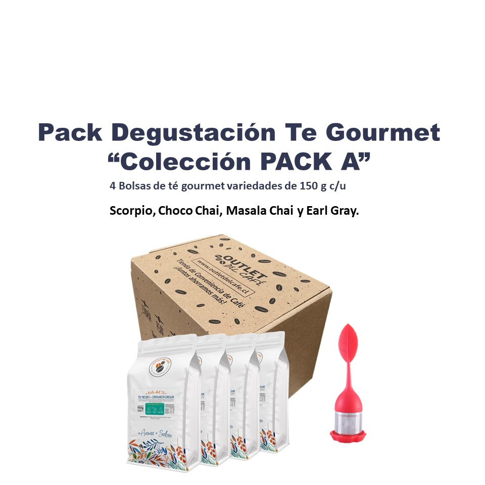 Box PACK "A" Degustación Té Gourmet 4 x 150 g Total 600 g + 🌱 Infusor de regalo