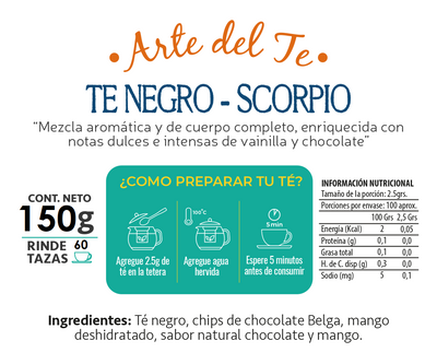2 Té Negro Scorpio Total 300 g - Té Gourmet - Arte del Té