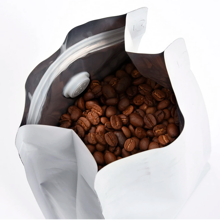 Caja 100 Bolsas Blancas Eco para 250 grs. Doypack zipper + válvula