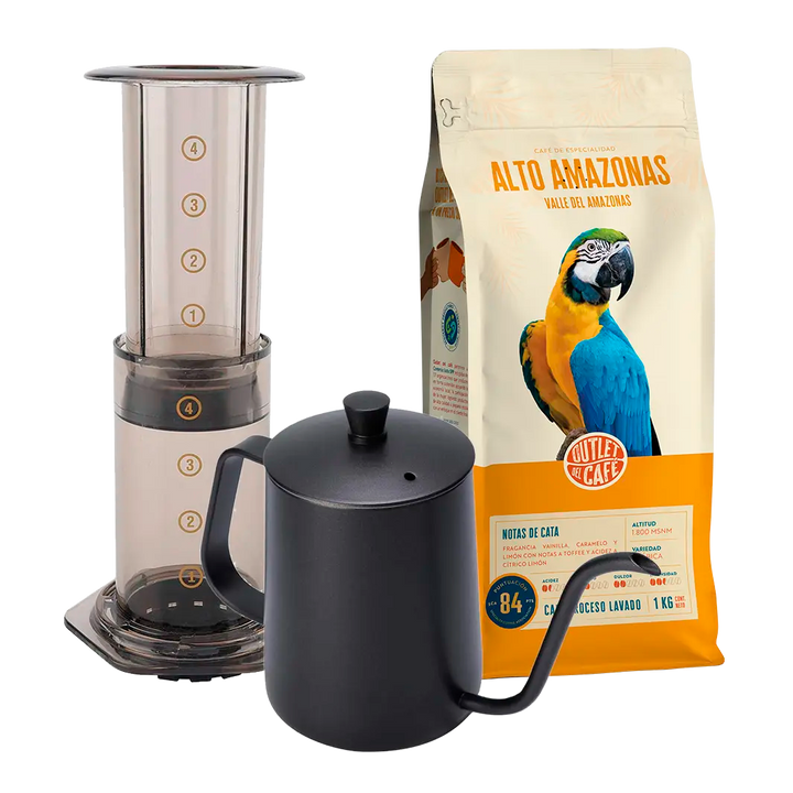 Box Aventurero Aerobie + tetera + café