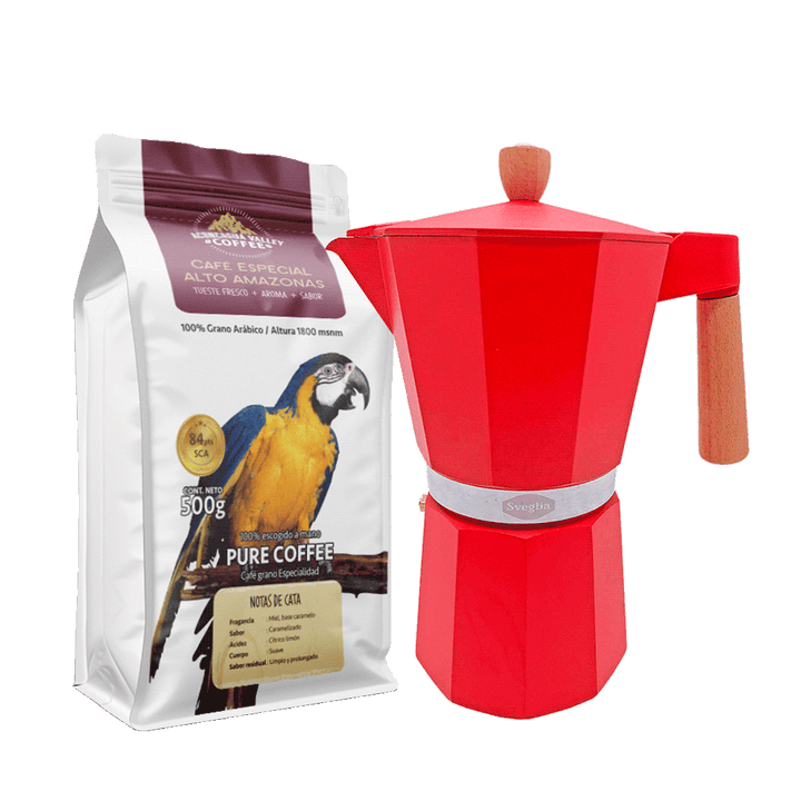 Moka 12 Tazas + 500g Café Molido