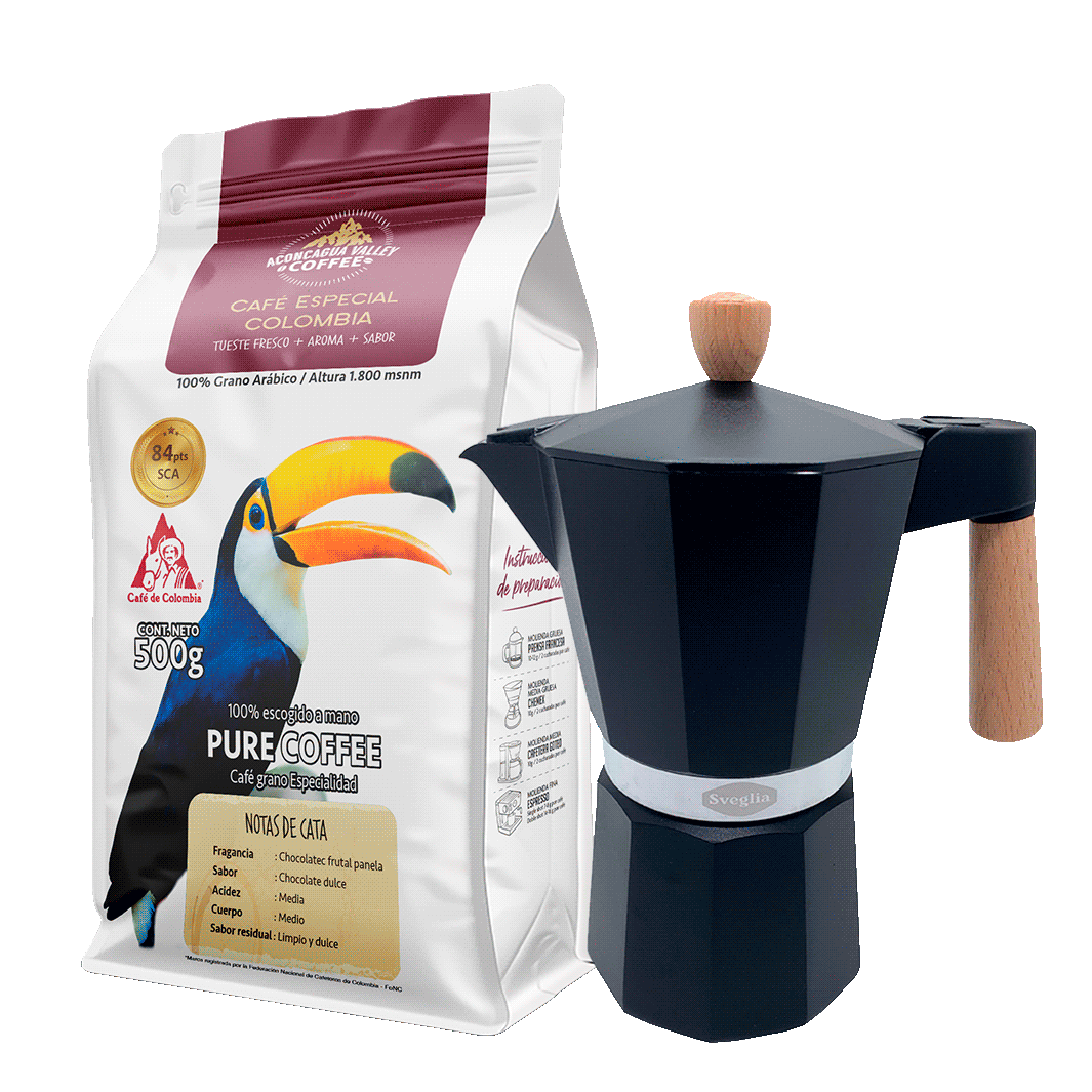 Moka 9 Tazas + 500g Café Molido