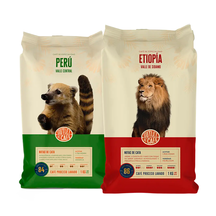 Pack Duo - 2 Kilos - Dos Continentes: Perú + Etiopía