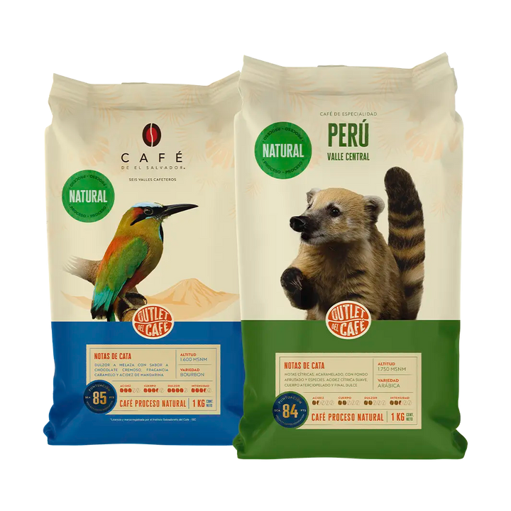 Pack Duo - 2 Kilos - Naturales: Perú + El Salvador