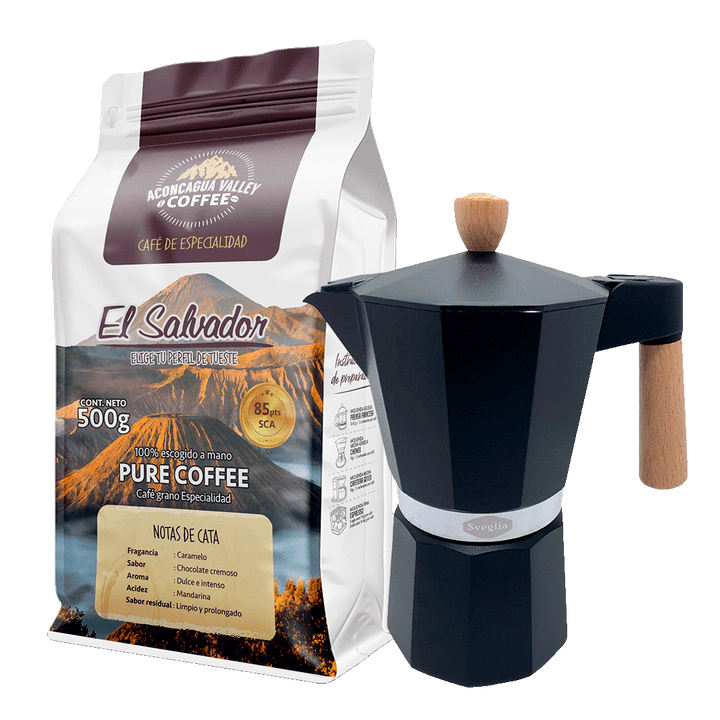 Moka 9 Tazas + 500g Café Molido