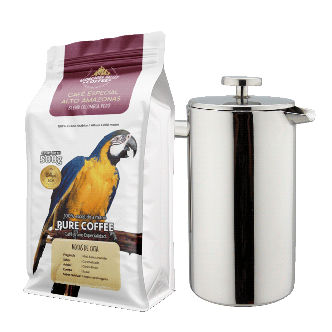 Box Prensa Francesa 1000ml + Café Tostado 500g