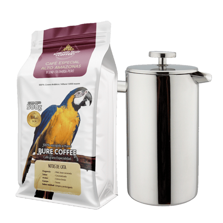 Box Prensa Francesa 1000ml + Café Tostado 500g