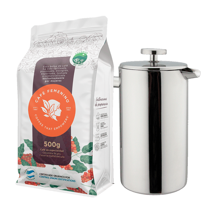 Box Prensa Francesa 1000ml + Café Tostado 500g