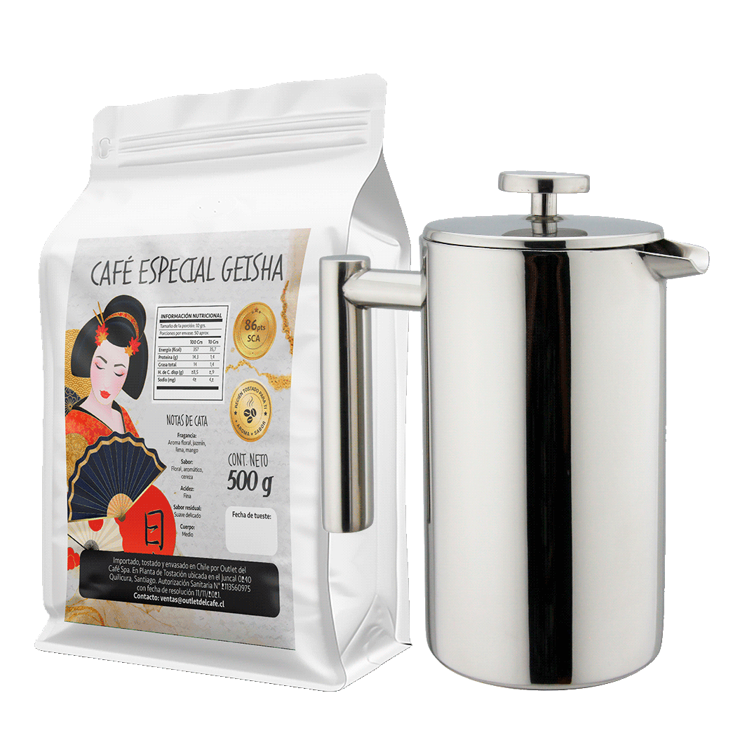 Box Prensa Francesa 1000ml + Café Tostado 500g