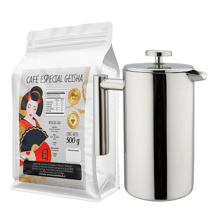 Box Prensa Francesa 1000ml + Café Tostado 500g