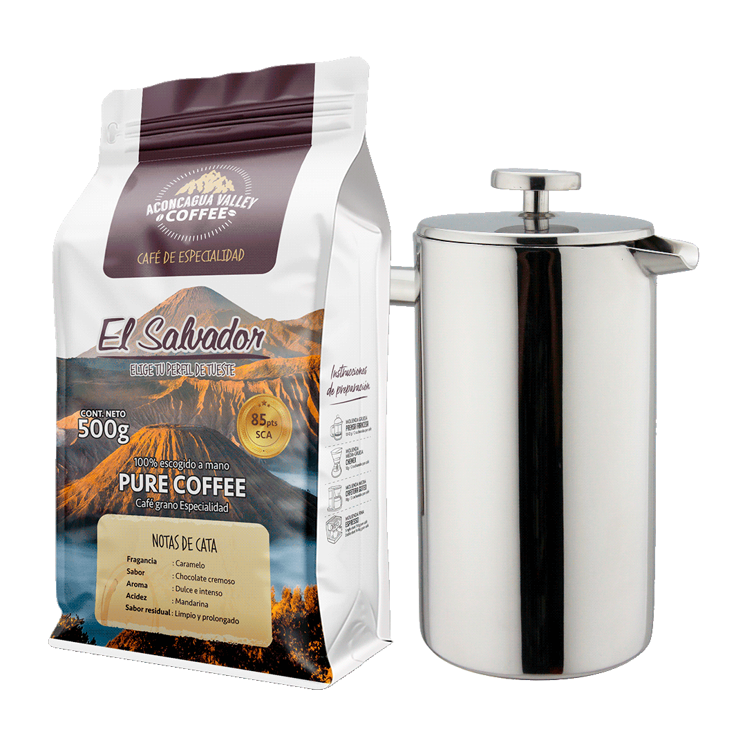 Box Prensa Francesa 1000ml + Café Tostado 500g