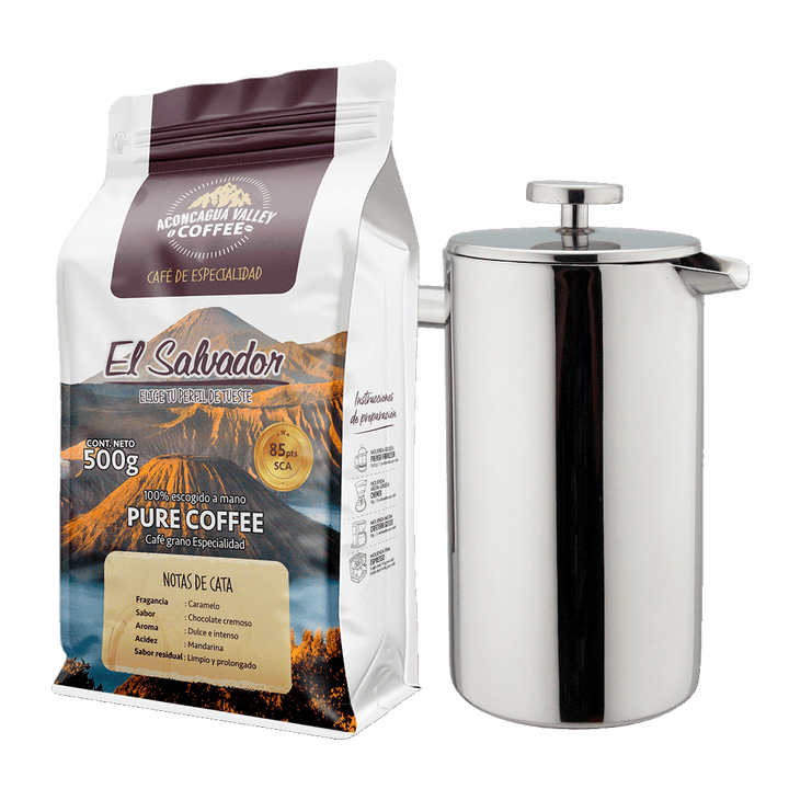 Box Prensa Francesa 1000ml + Café Tostado 500g