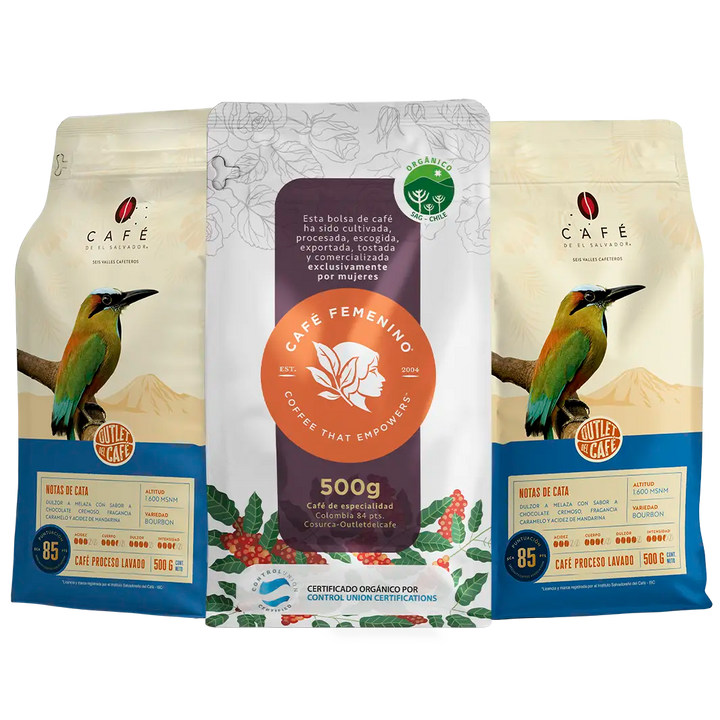 Triple Pack - Orgánico Femenino + El Salvador x2 -  500g c/u