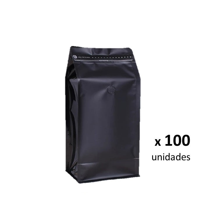 Caja 100 Bolsas de 500 grs. para Café Doypack zipper + válvula