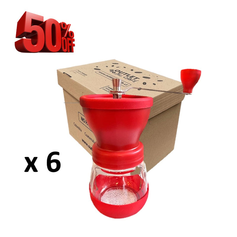 BOX 50% 6 uddes  Molinillo Cerámico Rojo regulable + envío gratis