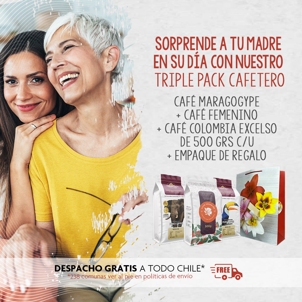 Regalo para ella 3x 500g Café Maragogype + Femenino + Colombia