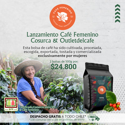 2 Bolsas de 500 g de Café Femenino & Comercio Justo Spp Orgánico