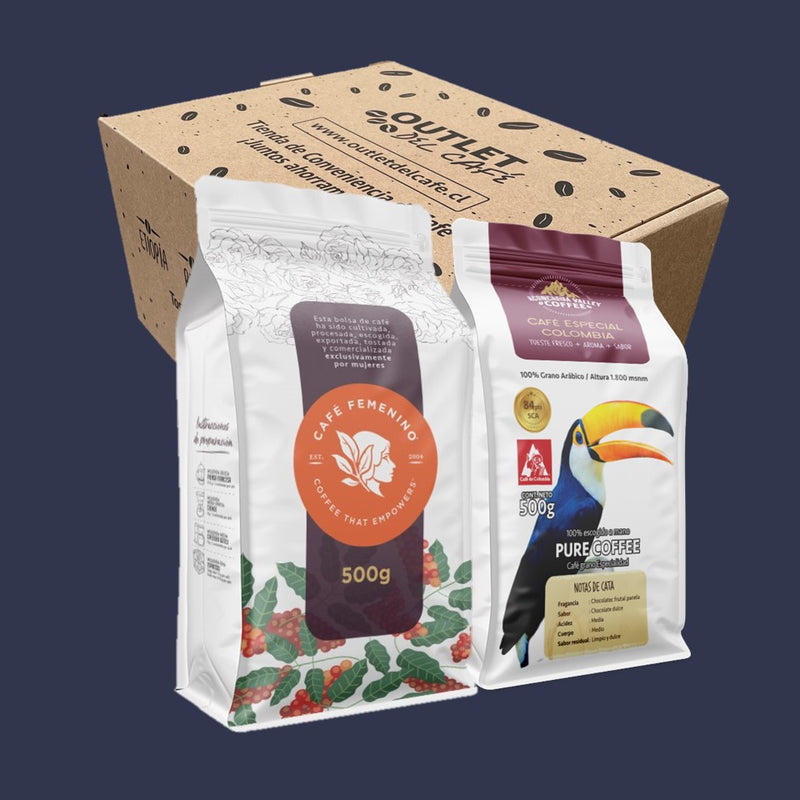 PACK 2x 500g Cafe Femenino + Colombia + envío gratis*