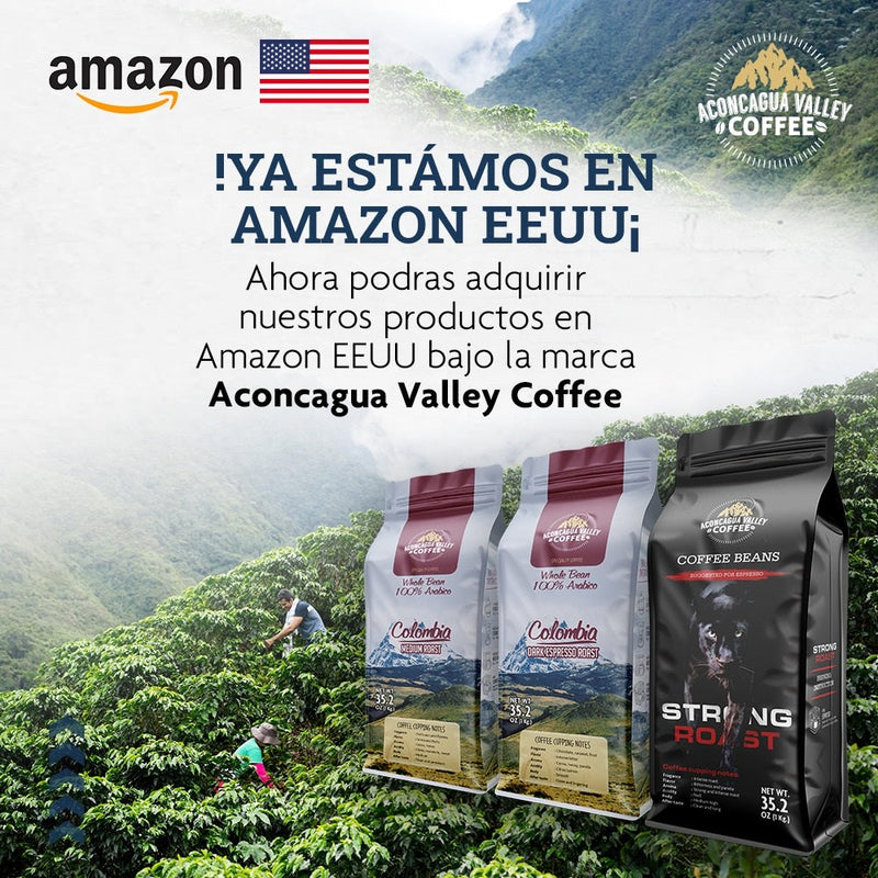 Aconcagua Valley Coffee 1 kilo. STRONG ROAST Doble Tostado solo para Espresso fuerte + envío gratis*